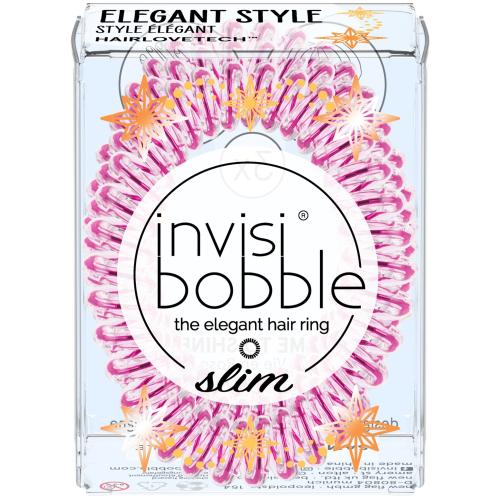 Invisibobble Slim Time to Shine Collection La Vie en Rose Λαστιχάκια Μαλλιών για Κομψά Χτενίσματα 3 Τεμάχια
